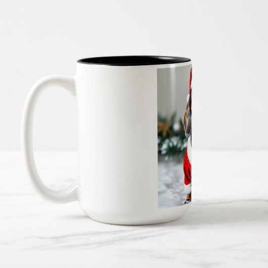 Black Tandan Modachshund Hund Gesicht Santa Dackel Zweifarbige Tasse (Links)
