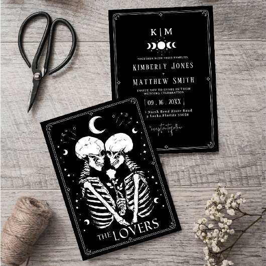 Black Tarot Goth Hochzeit Einladung