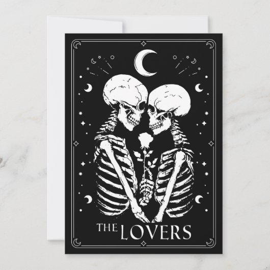 Black Tarot Goth Hochzeit Einladung (Rückseite)
