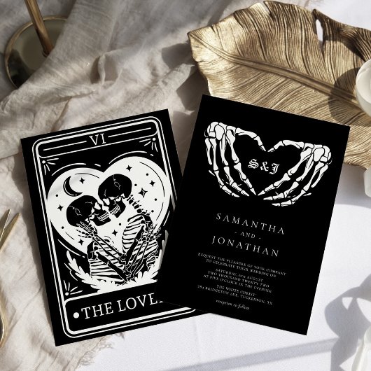 Black Tarot Goth Wedding Einladung