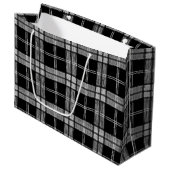 Black Tartan Große Geschenktüte (Vorderseite Schrägansicht)