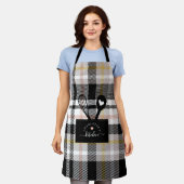 Black Tartan Kariert Imitats Pocket Spoon & Whisk Schürze (Getragen)