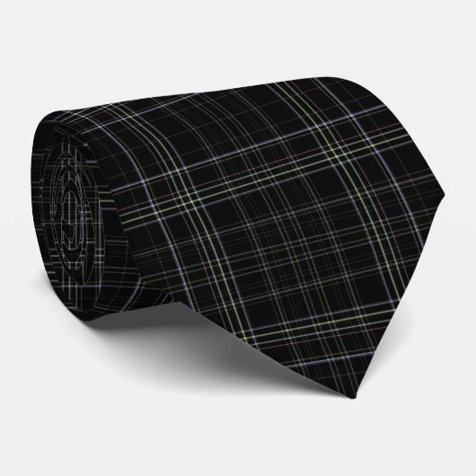 Black Tartan Krawatte (Gerollt)