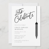 Black Tassel Grad Party Abschluss Einladungskarte (Vorderseite)