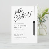 Black Tassel Grad Party Abschluss Einladungskarte (Stehend Vorderseite)