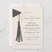 Black Tassel High School Graduation Party Einladung (Vorderseite)