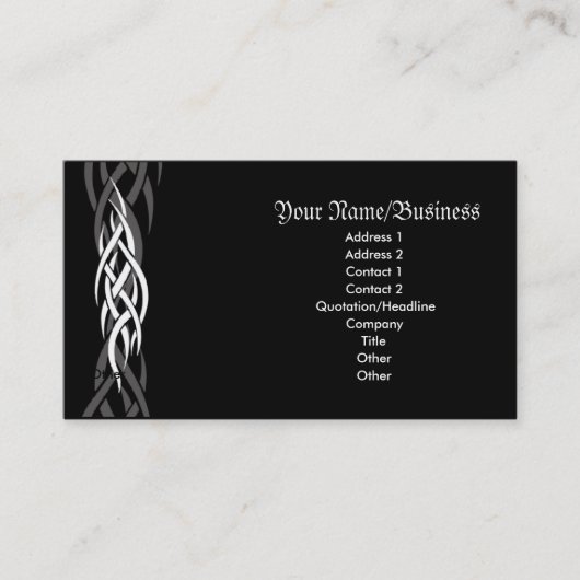 Black Tattoo Business Card Visitenkarte (Vorderseite)