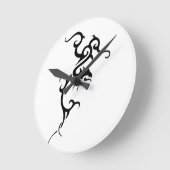 Black Tattoo Dragon Design Runde Wanduhr (Winkel)