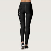 Black Tattoo Modern Sketch Sport Gym Leggings (Rückseite)