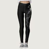 Black Tattoo Modern Sketch Sport Gym Leggings (Vorderseite)