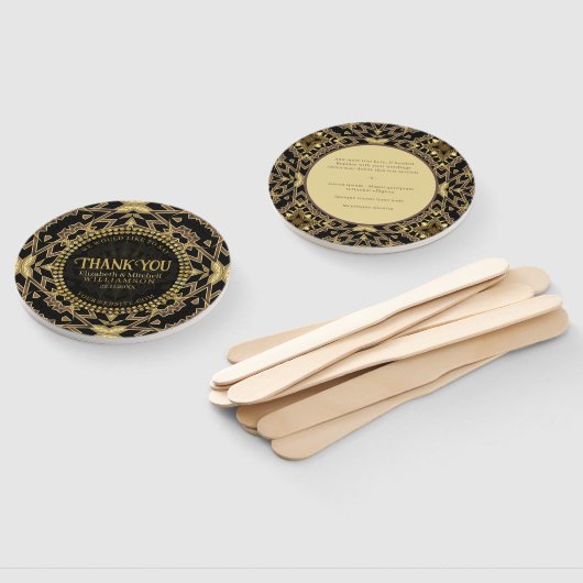 Black+ Taupe Gold Modernes Art Deco Fächer (Non-assembled)