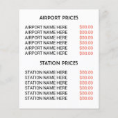 Black Taxi Cab Logo, Taxi Cab Firm with Price List Flyer (Hinten)