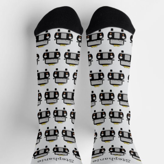 Black Taxi Design Personalisiert Socken (Oben)