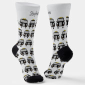 Black Taxi Design Personalisiert Socken (Gewinkelt)