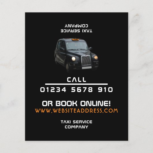 Black Taxi mit Preisliste Flyer (Vorne)