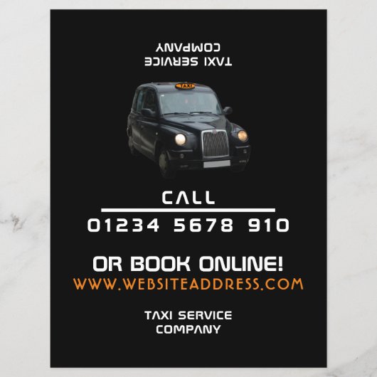 Black Taxi mit Preisliste Flyer (Vorne)