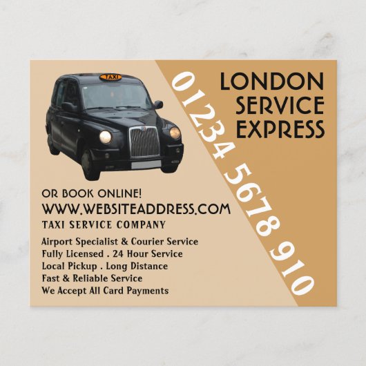 Black Taxi mit Preisliste Flyer (Vorne)