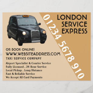 Black Taxi mit Preisliste Flyer