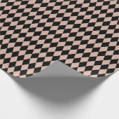 Black & Tea Rose Harlequin Diamonds Geschenkpapier (Ecke)