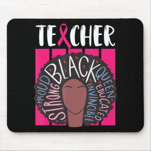 Black Teacher Brustkrebs Bewusstsein für die Frau Mousepad