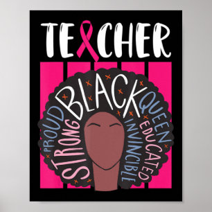 Black Teacher Brustkrebs Bewusstsein für die Frau  Poster