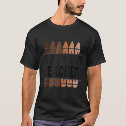 Black Teacher Educator Magic Africa Proud History T-Shirt (Vorderseite)