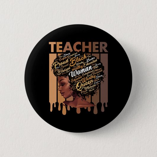 Black Teacher Magic Black History Education Melani Button (Vorderseite)