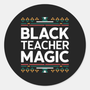 Black Teacher Magic Black History Montag Afrikanis Runder Aufkleber