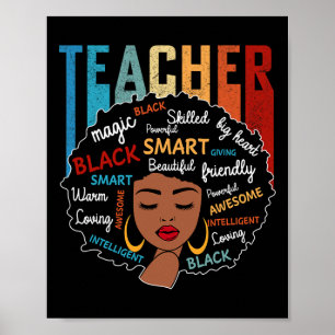 Black Teacher Magic Black History Montag Afro Hair Poster