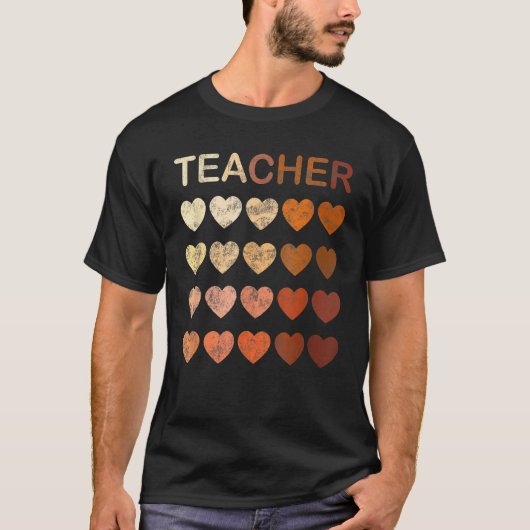 Black Teacher Magic Melanin Hearts Black History M T-Shirt (Vorderseite)