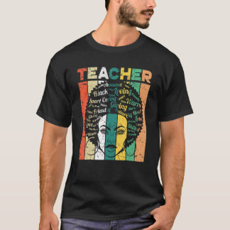 Black Teacher Magic Melanin Herz Schwarze Geschich T-Shirt