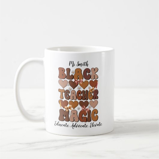 Black Teacher Magic Personalized Mug Kaffeetasse (Links)