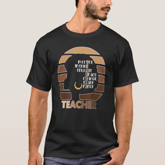 Black Teacher Pride Melanin Afro Queen African Ame T-Shirt (Vorderseite)