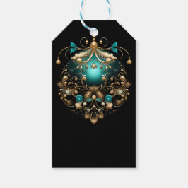 BLACK TEAL & GOLD CHRISTMAS ORNAMENT GESCHENKANHÄNGER