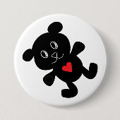 Black Teddy Bear Liebe Button (Vorderseite)