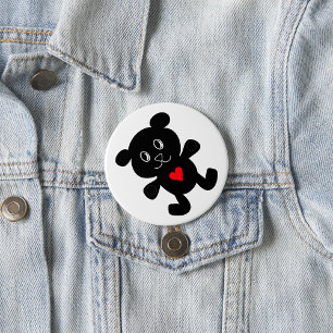 Black Teddy Bear Liebe Button