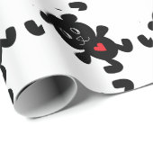 Black Teddy Bear Liebe Geschenkpapier (Rolleneckpunkt)