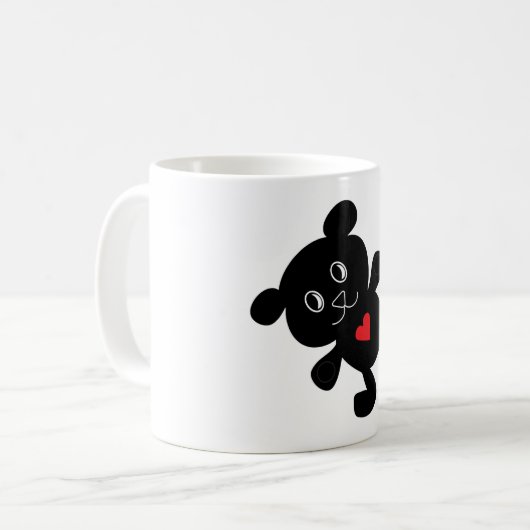 Black Teddy Bear Liebe Kaffeetasse (Vorderseite Links)