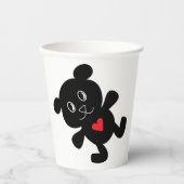 Black Teddy Bear Liebe Pappbecher (Vorderseite)