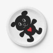 Black Teddy Bear Liebe Pappteller (Vorderseite)