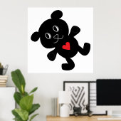 Black Teddy Bear Liebe Poster (Heimbüro)