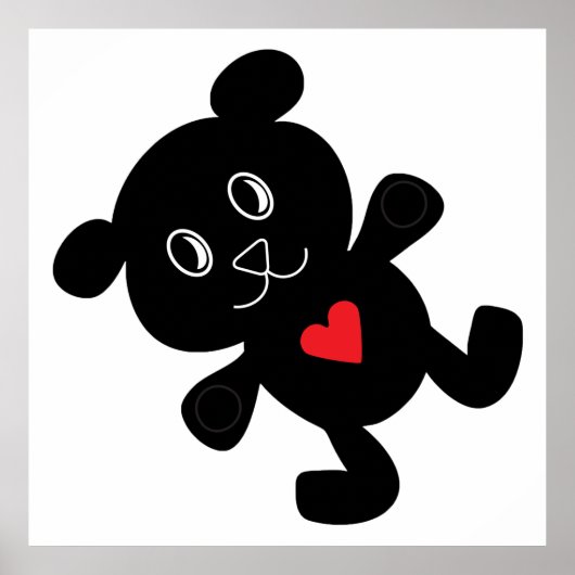 Black Teddy Bear Liebe Poster (Vorne)