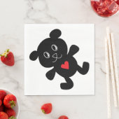 Black Teddy Bear Liebe Serviette (Beispiel)