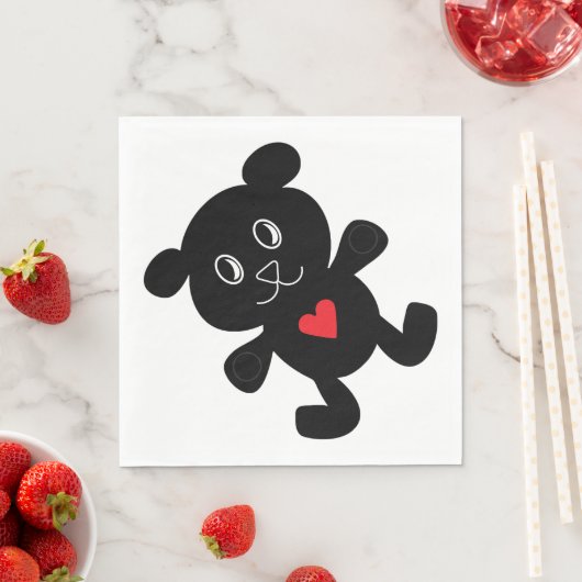 Black Teddy Bear Liebe Serviette (Beispiel)