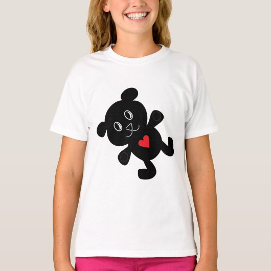 Black Teddy Bear Liebe T-Shirt (Vorderseite)