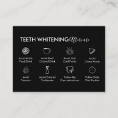 Black Teeth Whitening Aftercare Tipps Danke Visitenkarte (Rückseite)