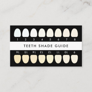 Black Teeth Whitening Shade Guide Visitenkarte