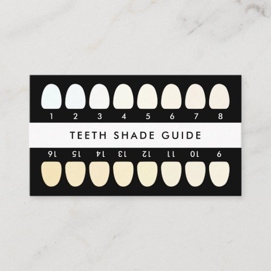 Black Teeth Whitening Shade Guide Visitenkarte (Vorderseite)