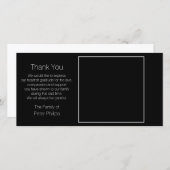 Black Template Beileid Vielen Dank mit weißem Rand Dankeskarte (Vorne/Hinten)