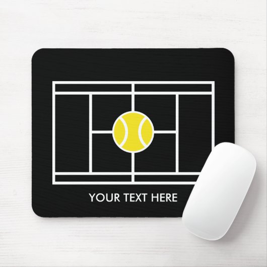 Black Tennis Court Mousepad Geschenk mit eigenem T (Mit Mouse)